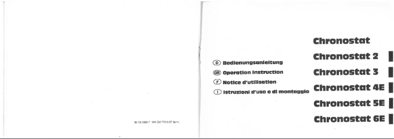 Imagen de la primera página del manual del dispositivo Chronostat 5E