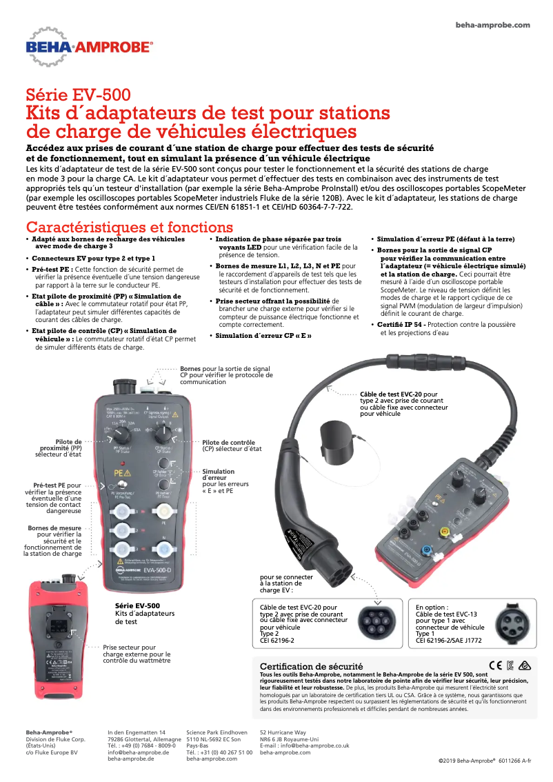 Página 1 del manual Ficha técnica Beha-Amprobe EV-520-UK