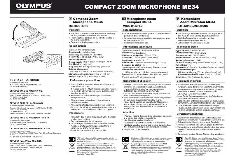 Imagen de la primera página del manual del dispositivo ME-34