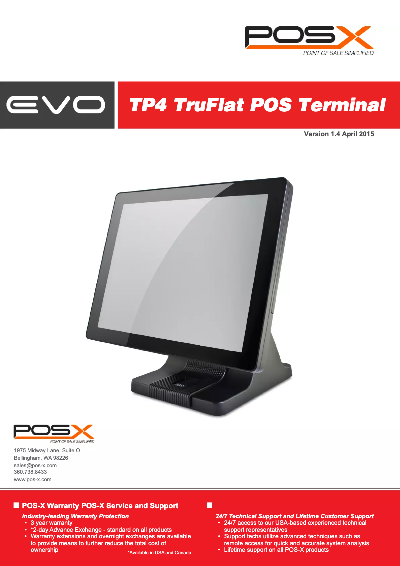 Página 1 del manual Manual de usuario POS-X EVO TP4