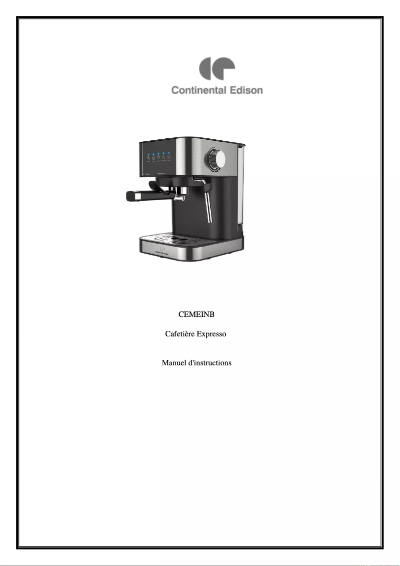Página 1 del manual Manual de usuario Continental Edison CEMEINB