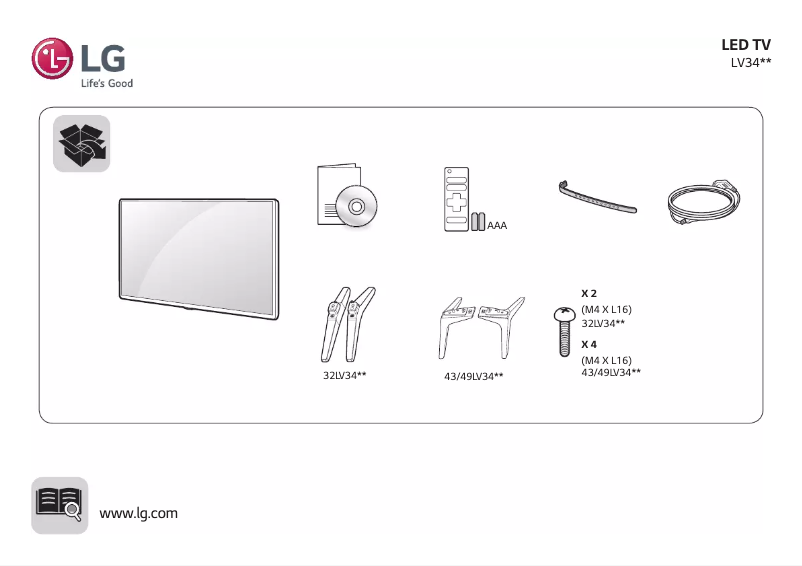 Imagen de la primera página del manual del dispositivo 43LV340C