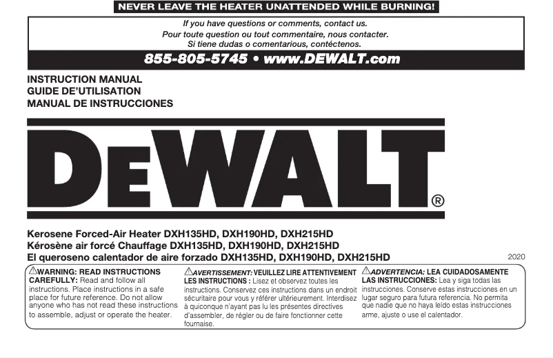 Página 1 del manual Manual de usuario DeWalt DXH215HD