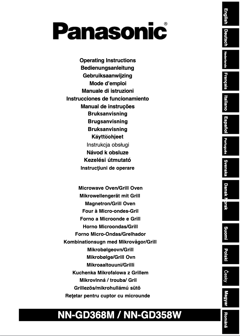 Imagen de la primera página del manual del dispositivo NN-GD368M