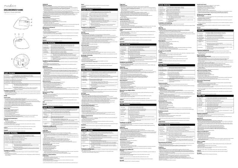 Página 1 del manual Manual de usuario Nedis ERGOMSMWS100BK