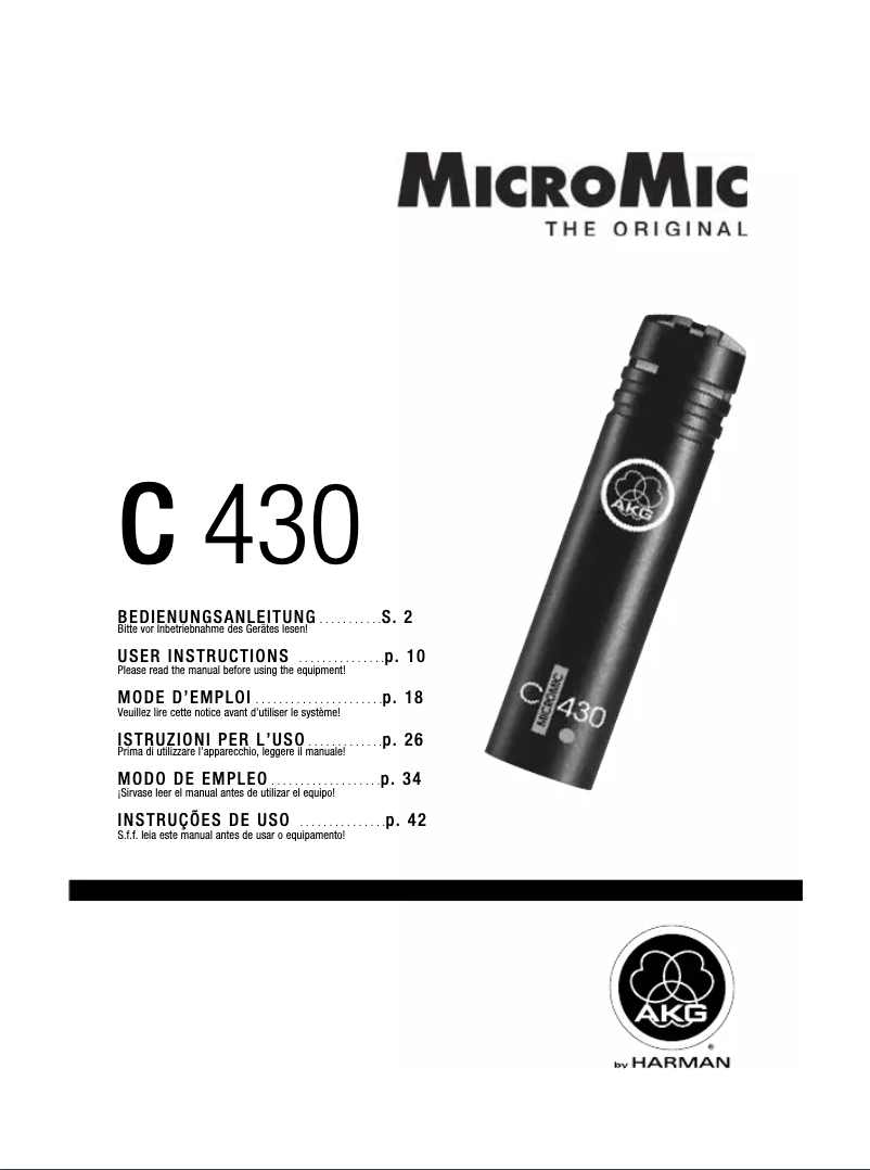 Página 1 del manual Manual de usuario AKG C 430