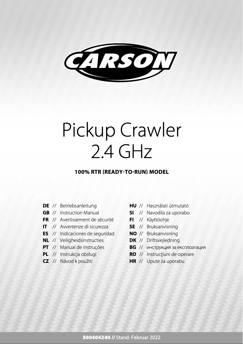 Página nº 1 - Manual de usuario Carson Pickup Crawler 2.4 GHz