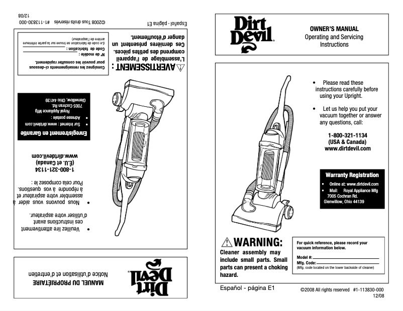 Página 1 del manual Manual de usuario Dirt Devil Breeze M088160