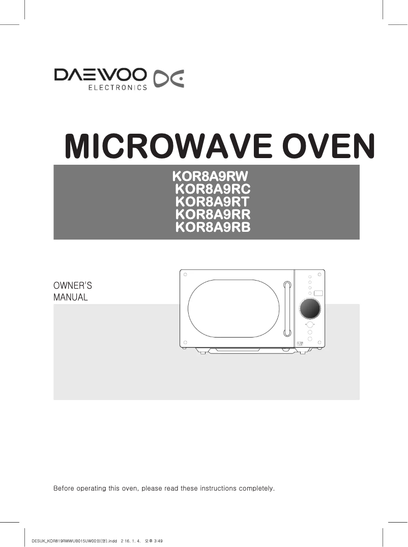 Página 1 del manual Manual de usuario Daewoo KOR-8A9RC
