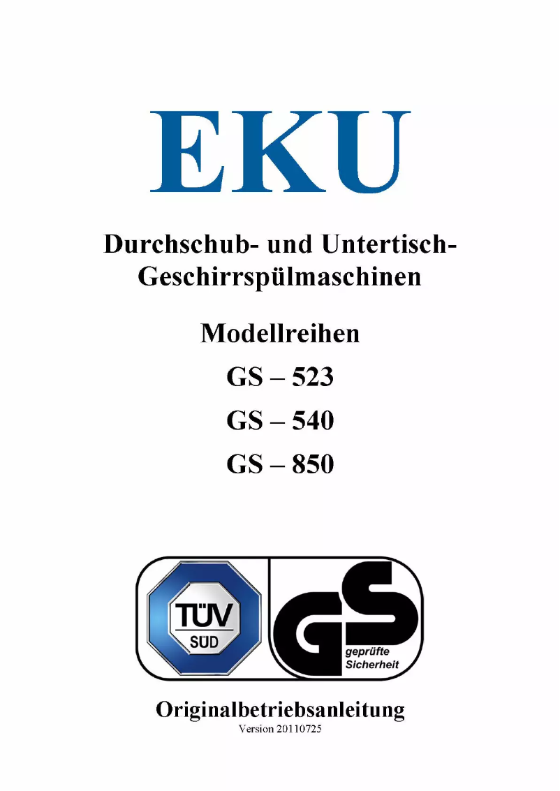 Imagen de la primera página del manual del dispositivo GS-540