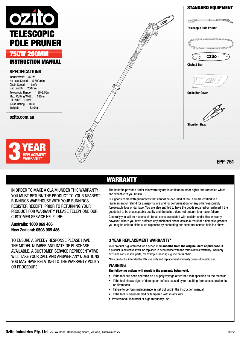 Imagen de la primera página del manual del dispositivo EPP-751