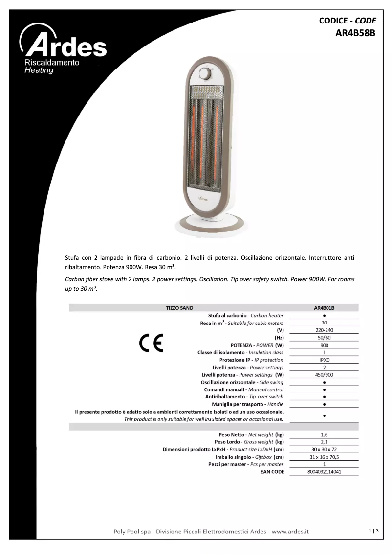 Imagen de la primera página del manual del dispositivo AR4B01B