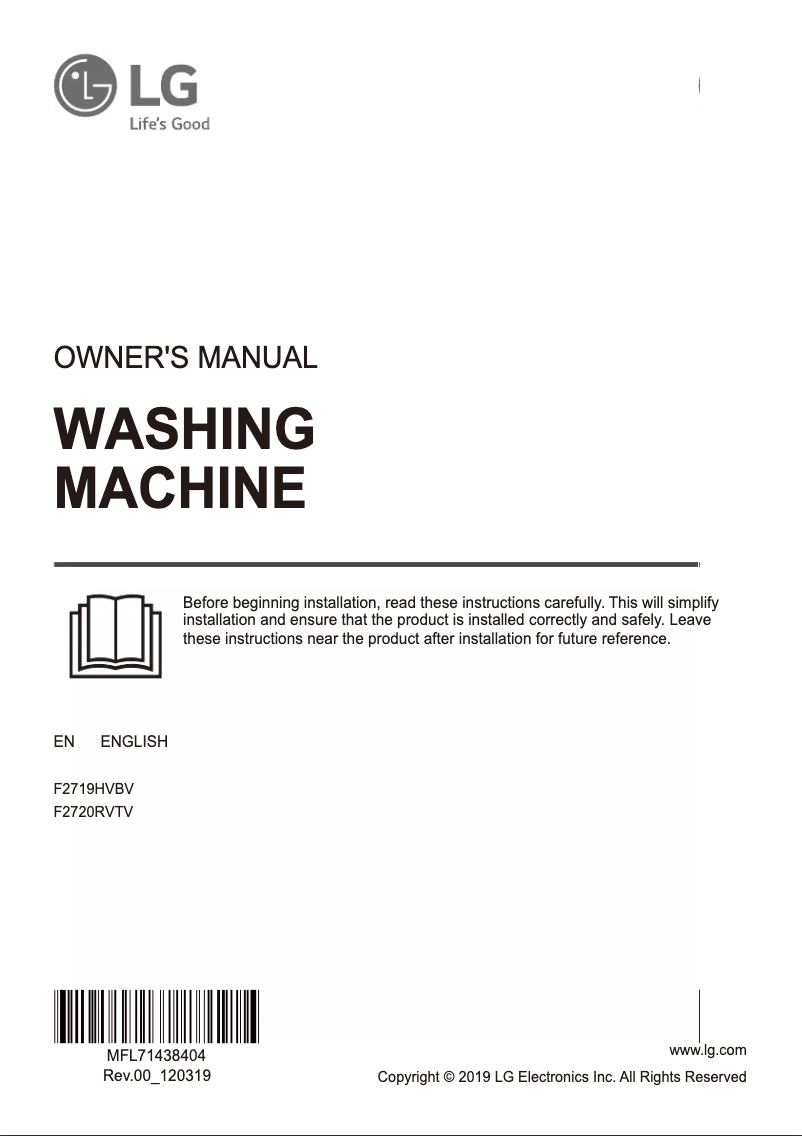 Imagen de la primera página del manual del dispositivo F2720RVTV