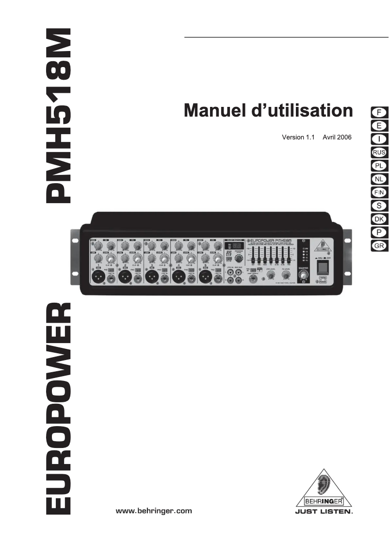 Imagen de la primera página del manual del dispositivo PMH518M