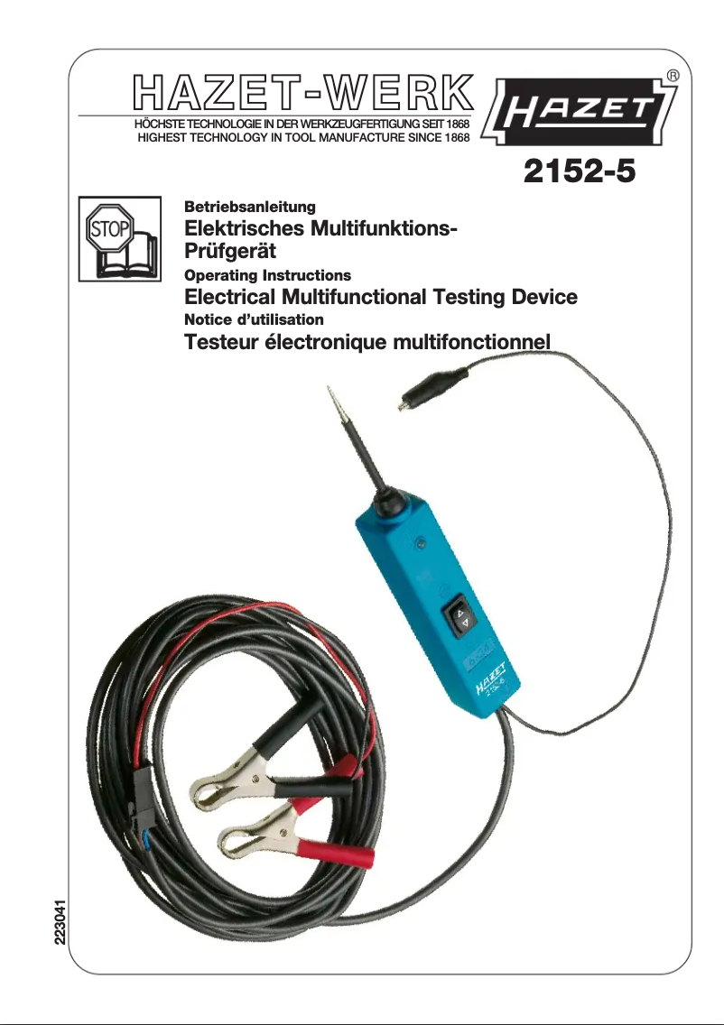 Página nº 1 - Manual de usuario Hazet 2152-5