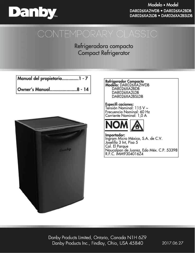 Imagen de la primera página del manual del dispositivo DAR026XA2LDB