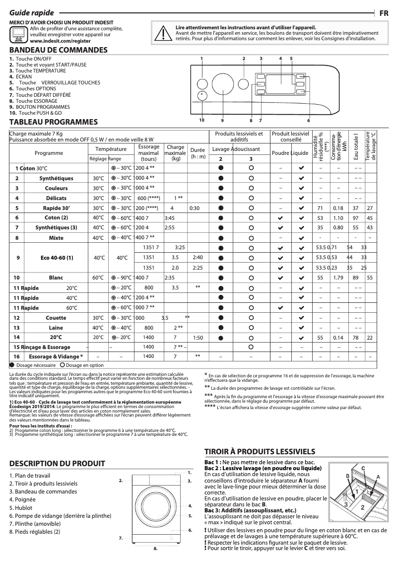 Página 1 del manual Manual de usuario Indesit BWEBE 71485X WK N