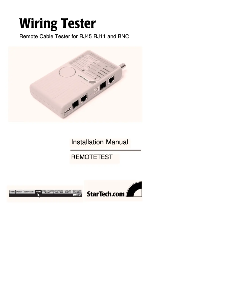 Página 1 del manual Manual de usuario StarTech.com REMOTETEST