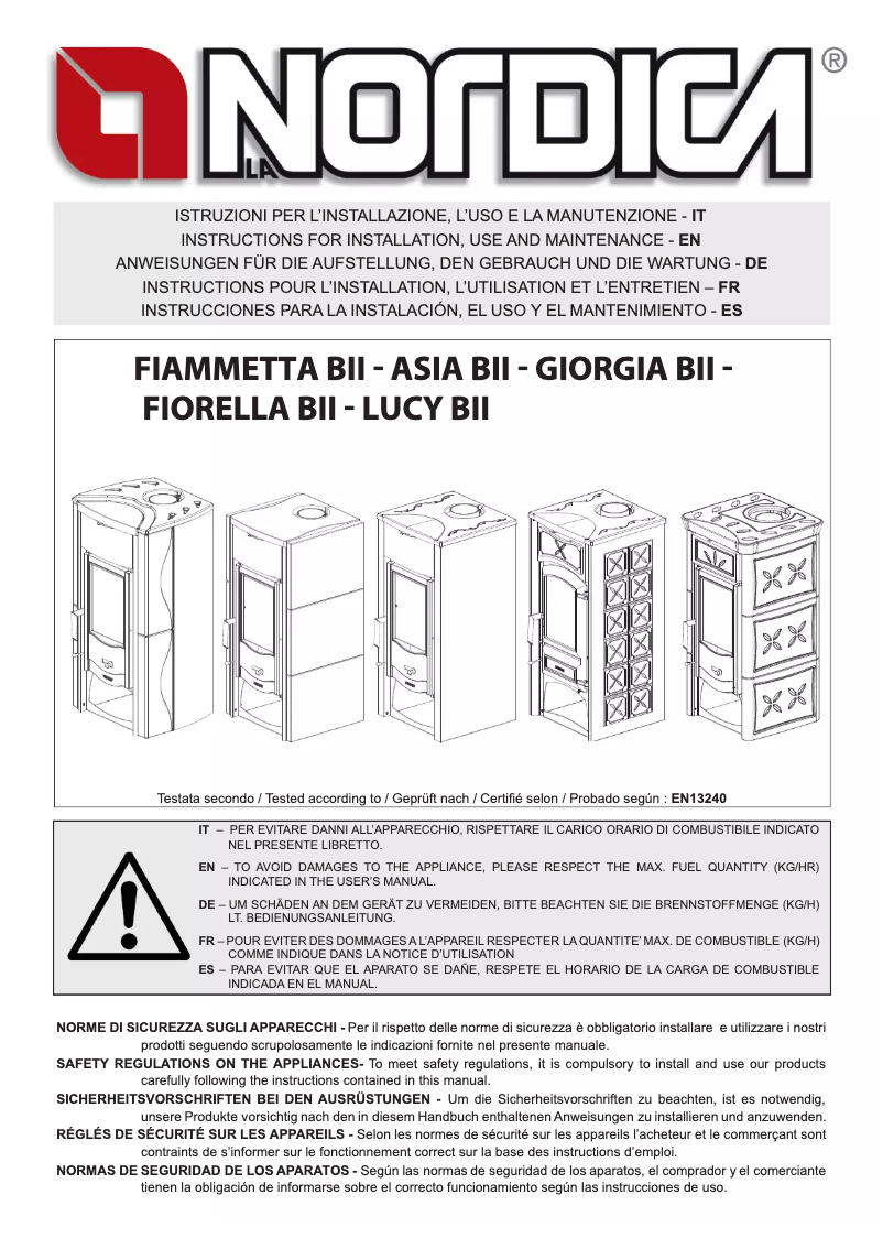 Imagen de la primera página del manual del dispositivo Fiorella BII