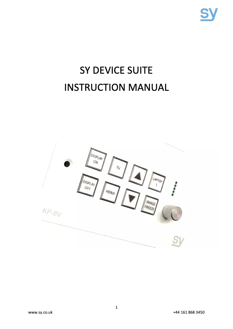 Página nº 1 - Manual de usuario SY Electronics SY-KP8VE-EA