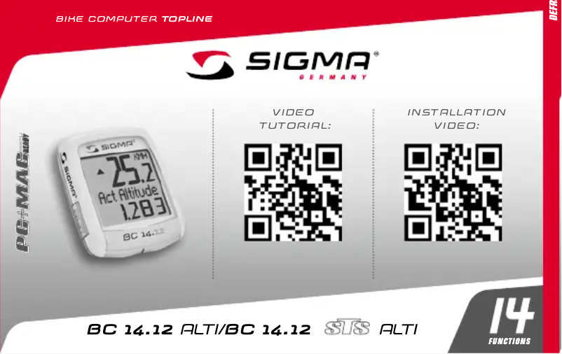 Página 1 del manual Manual de usuario Sigma BC 14.12 STS ALTI
