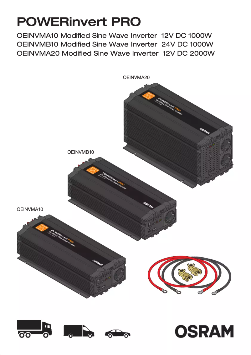 Imagen de la primera página del manual del dispositivo Modified Sine Wave 12V DC 2000W