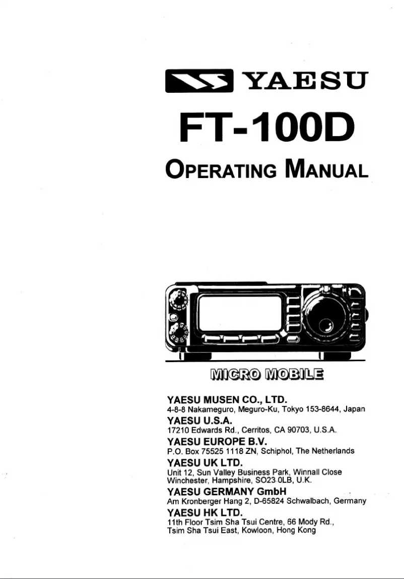 Imagen de la primera página del manual del dispositivo FT-100D
