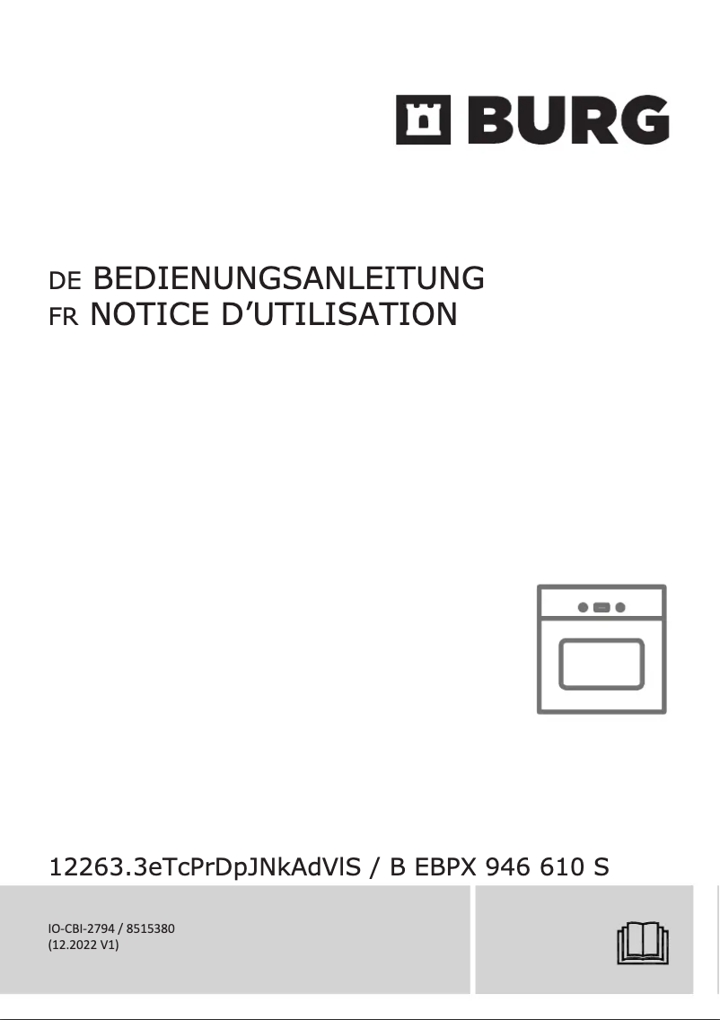 Imagen de la primera página del manual del dispositivo B EBPX 946 610 S