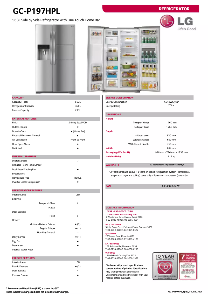 Imagen de la primera página del manual del dispositivo GC-P197HPL