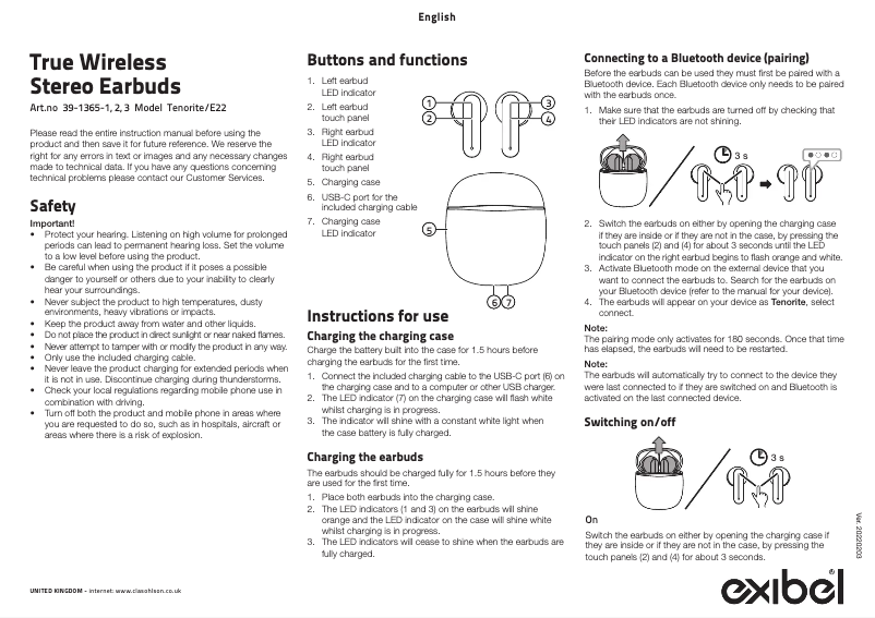 Imagen de la primera página del manual del dispositivo Tenorite E22