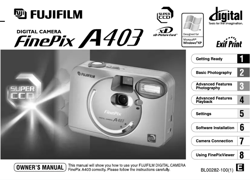 Imagen de la primera página del manual del dispositivo FinePix A403
