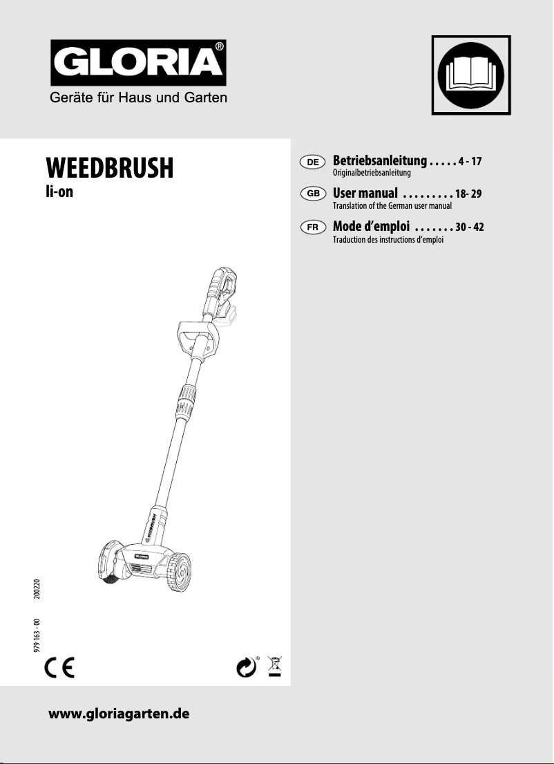 Imagen de la primera página del manual del dispositivo WeedBrush