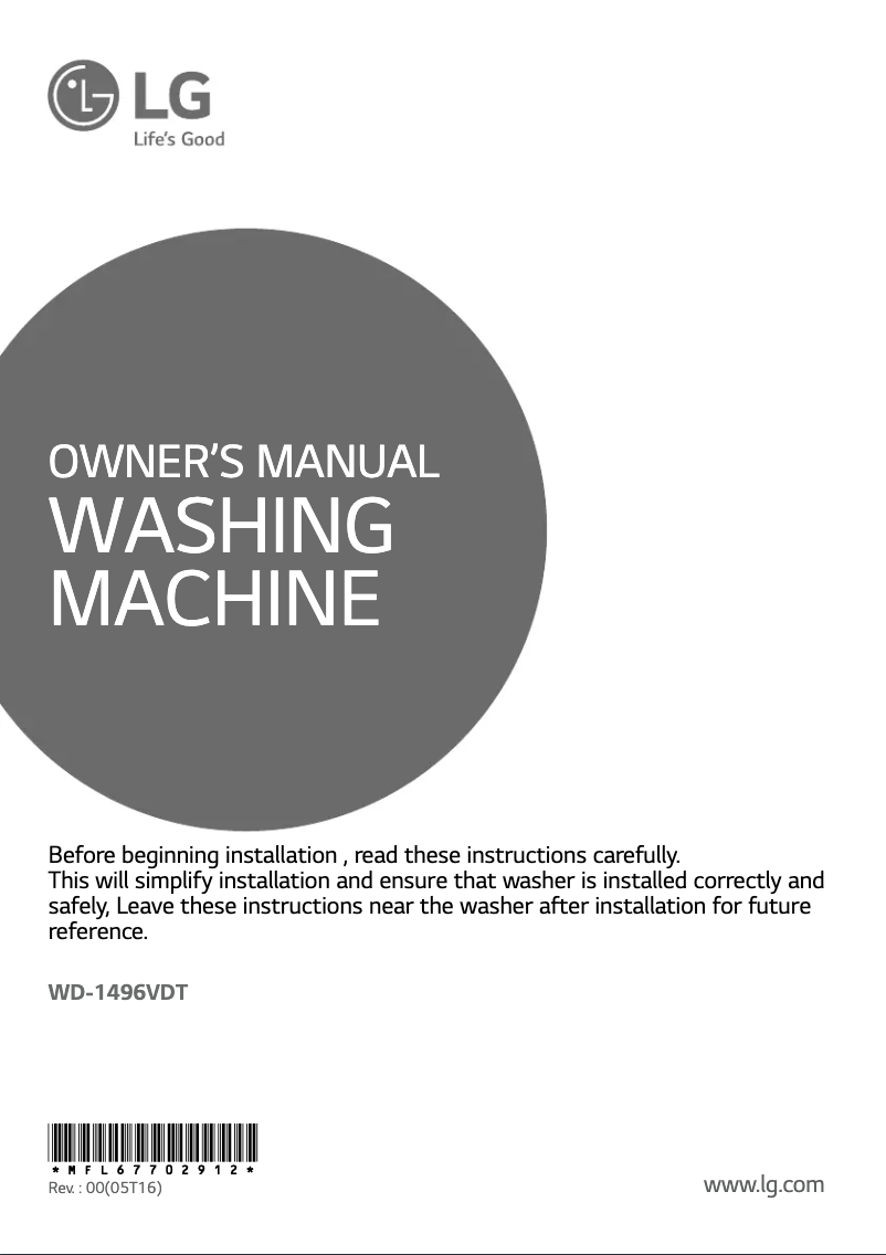 Imagen de la primera página del manual del dispositivo WD-1496VDT