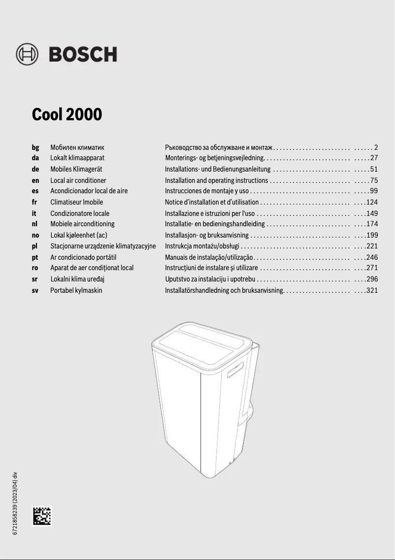 Imagen de la primera página del manual del dispositivo Cool 2000