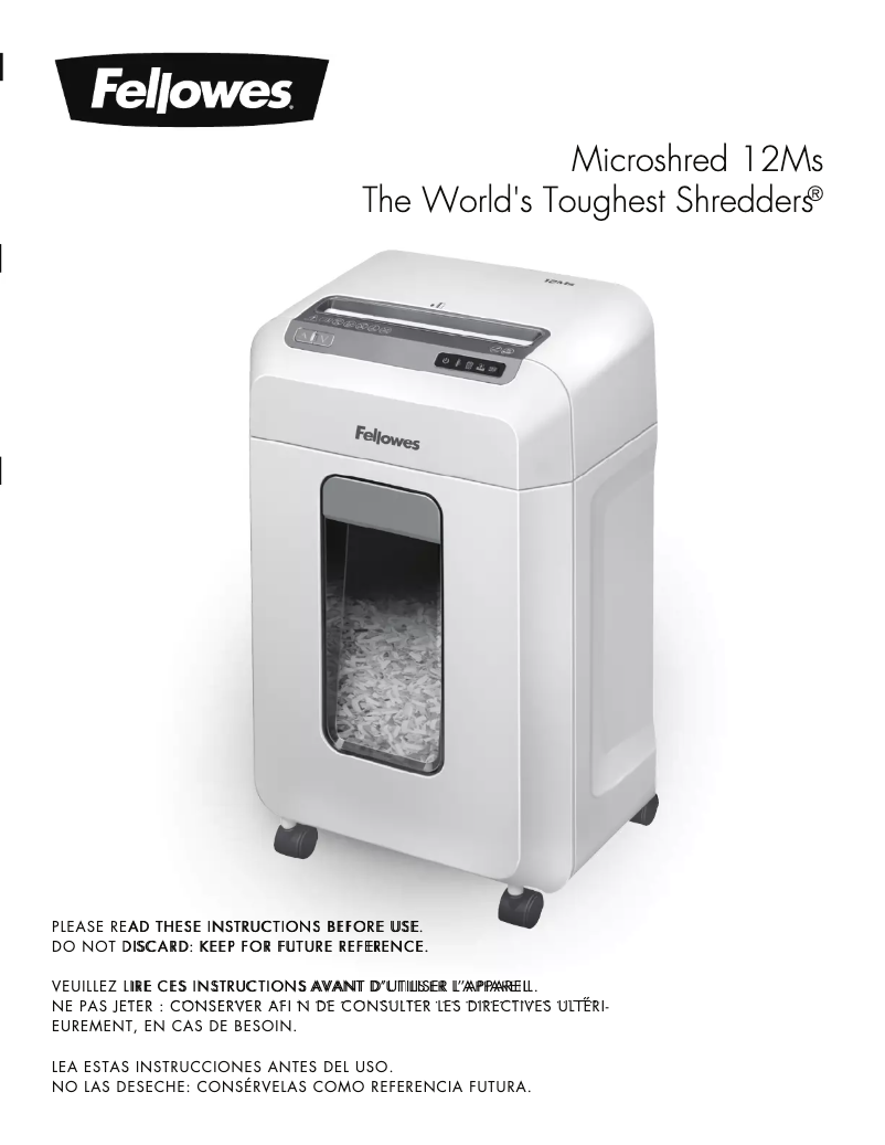 Página 1 del manual Manual de usuario Fellowes Microshred 12Ms