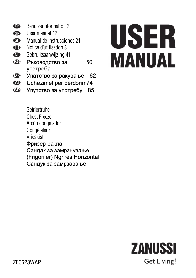Imagen de la primera página del manual del dispositivo ZFC 623 WAP