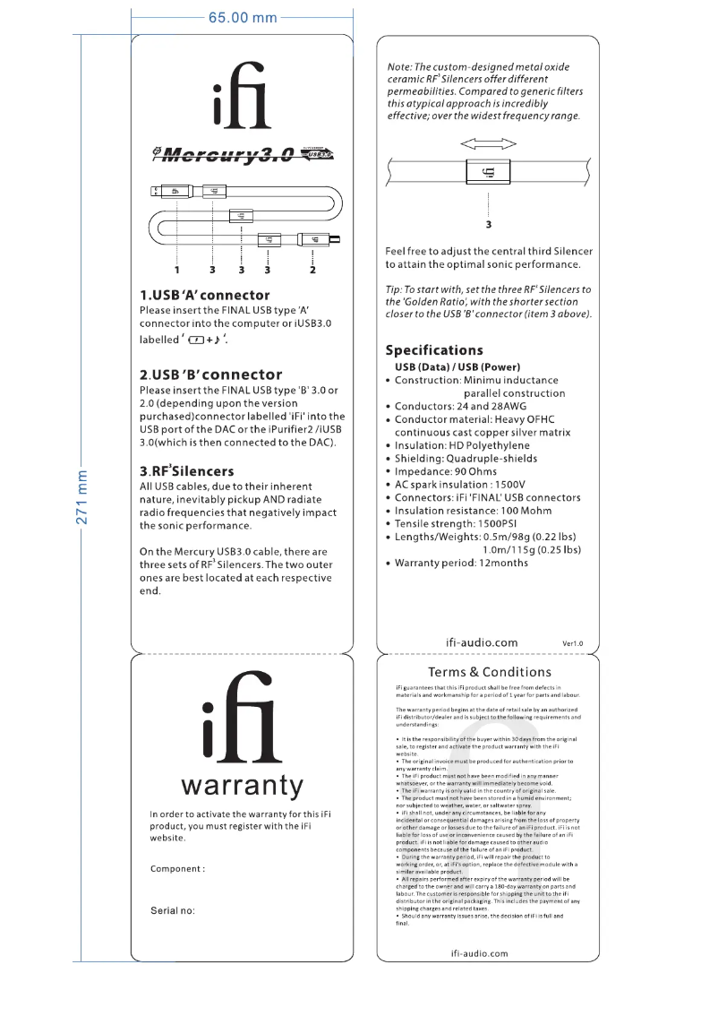 Página 1 del manual Manual de usuario iFi Audio Mercury3.0