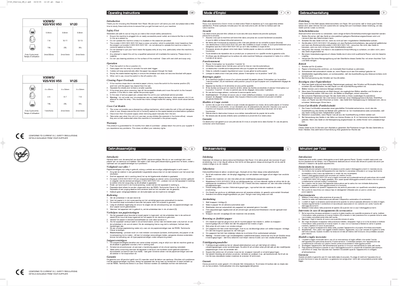 Página nº 1 - Manual de usuario Rexel V35WS