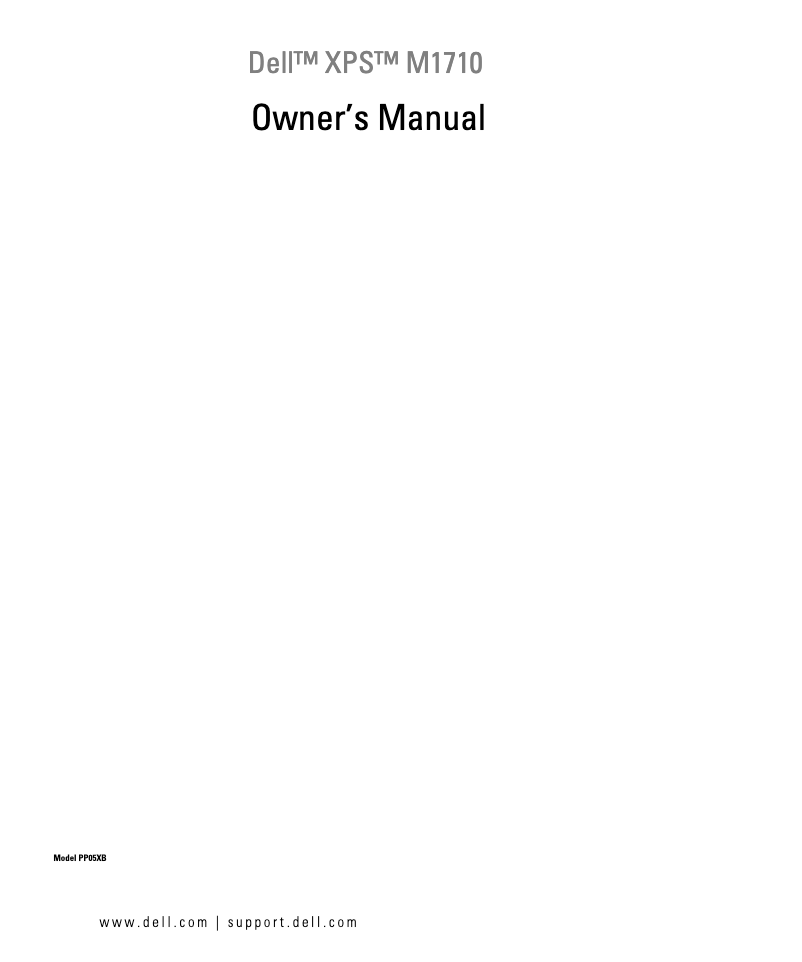 Página 1 del manual Manual de usuario Dell XPS M1710