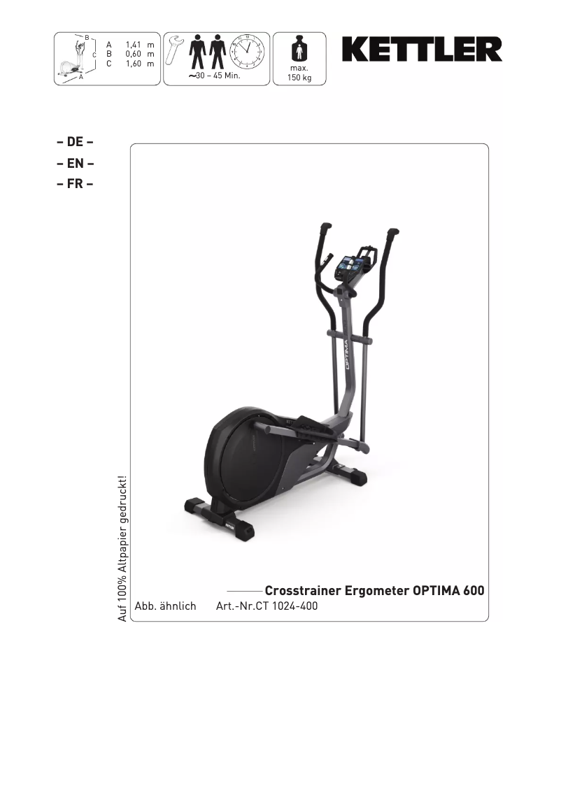 Página nº 1 - Manual de usuario Kettler Optima 600