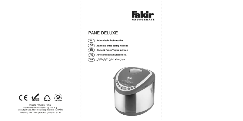 Página nº 1 - Manual de usuario Fakir Pane Deluxe