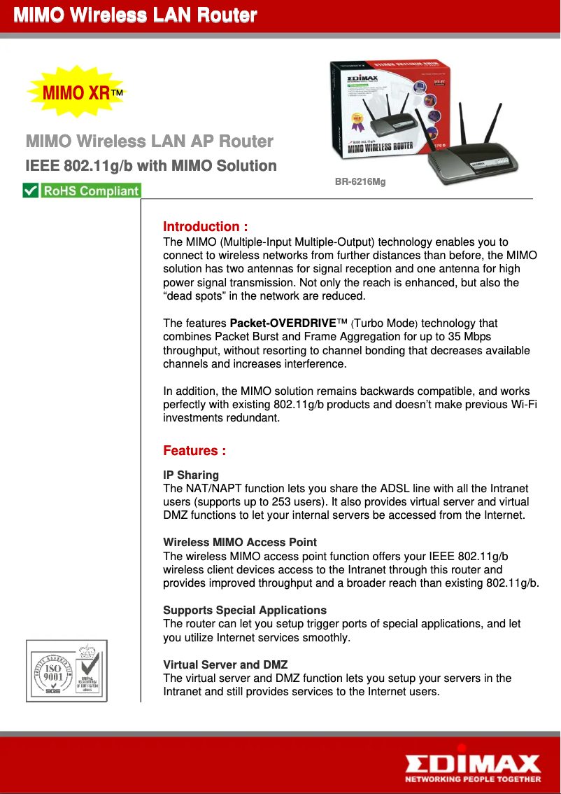 Imagen de la primera página del manual del dispositivo BR-6216Mg