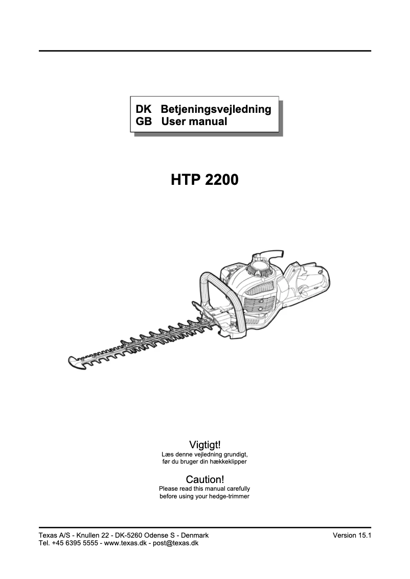 Página 1 del manual Manual de usuario Texas HTP 2200