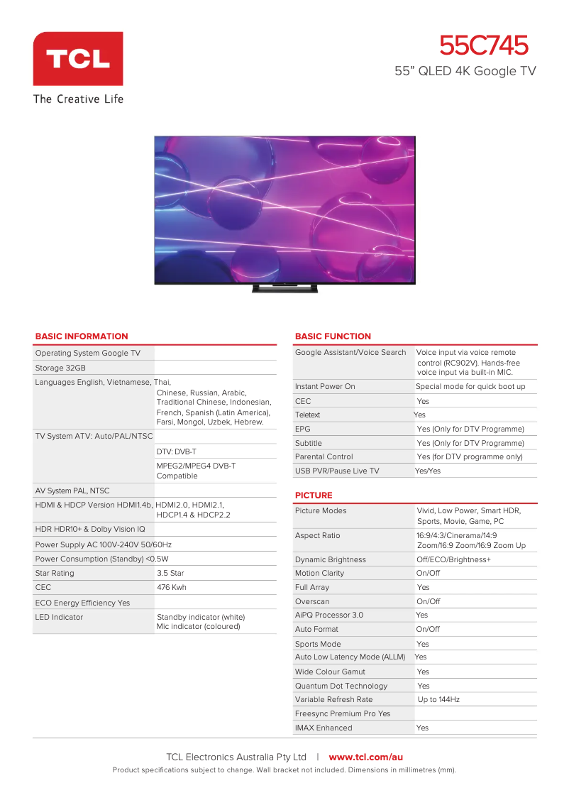 Imagen de la primera página del manual del dispositivo 55C745