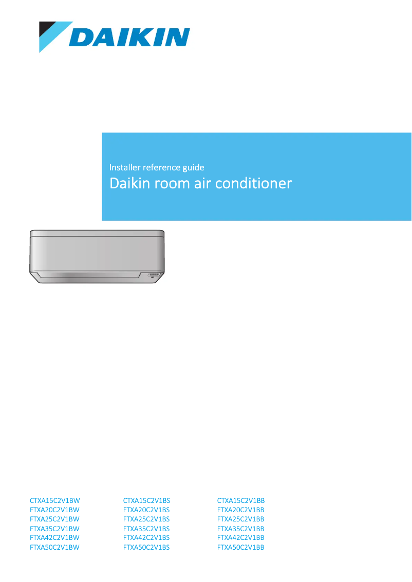 Página nº 1 - Guía de instalación Daikin FTXA25C2V1BS
