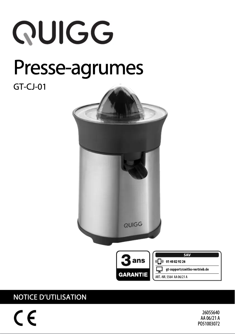 Página nº 1 - Manual de usuario Quigg GT-CJ-01