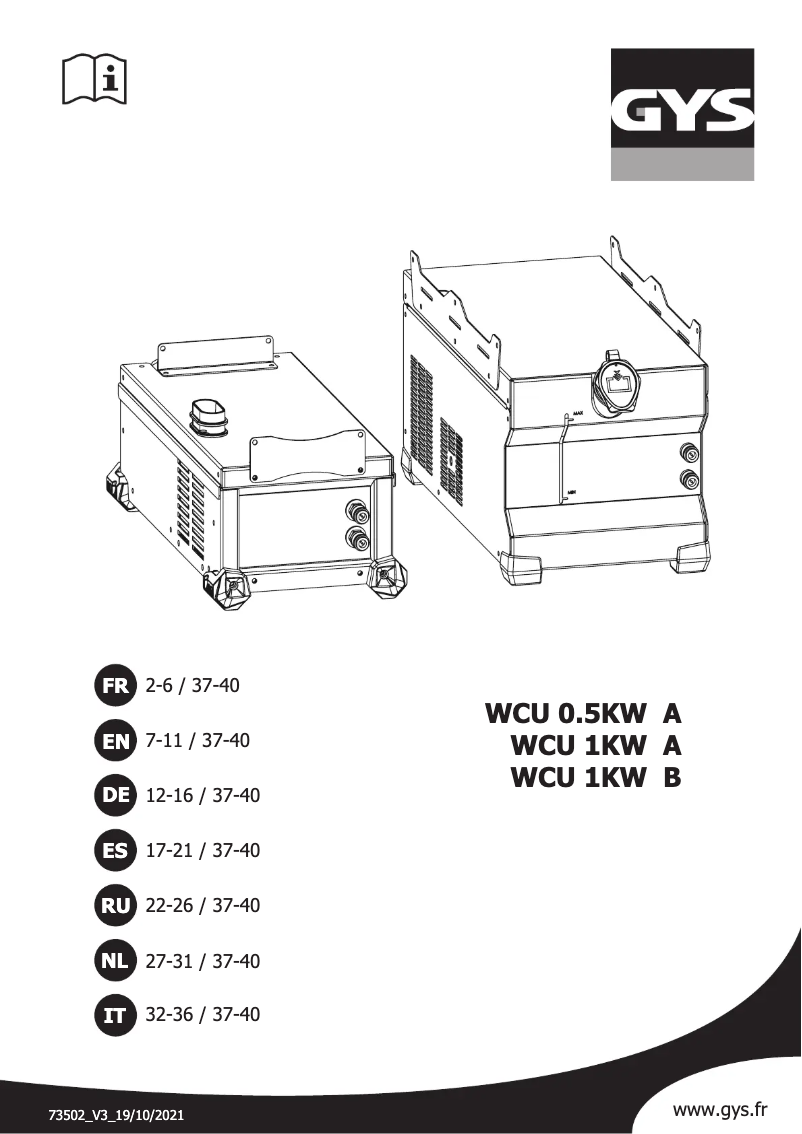 Imagen de la primera página del manual del dispositivo WCU 1KW A