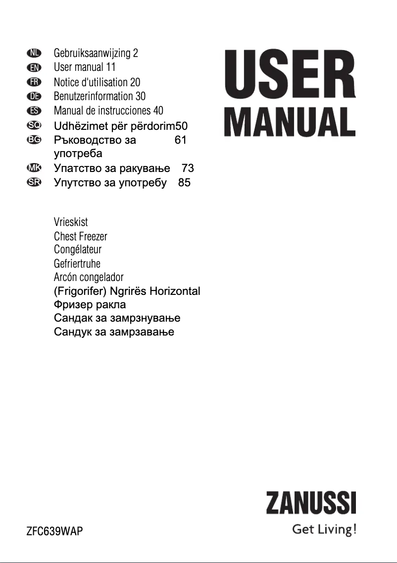 Página 1 del manual Manual de usuario Zanussi ZFC 639 WAP