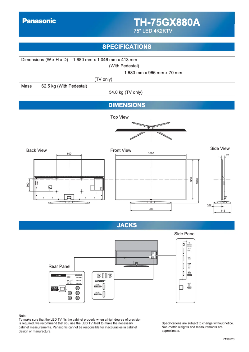 Página 1 del manual Manual de usuario Panasonic TH-75GX880A