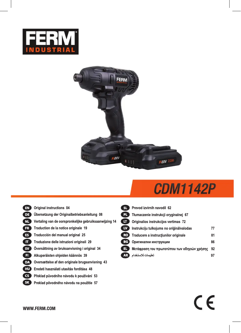Imagen de la primera página del manual del dispositivo CDM1142P